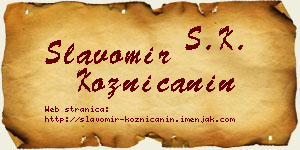 Slavomir Kozničanin vizit kartica